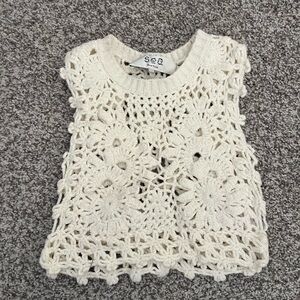 Sea New York Ivory Crochet Kids Tank Top